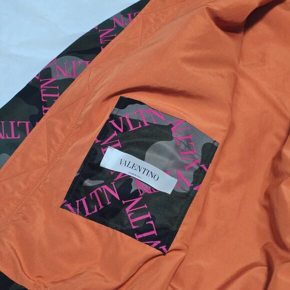Valentino Army Camo Bomber Jacket with Pink Logo Letters | 46 & 54 | MSRP $2450 - Picture 10 of 16